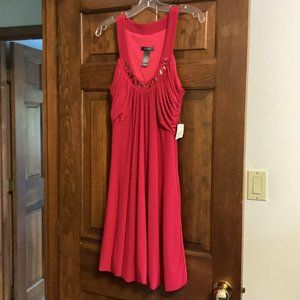 Ladies NWT Bisou Bisou Size 6 Sleeveless Fuschia Fun Flirty Dress